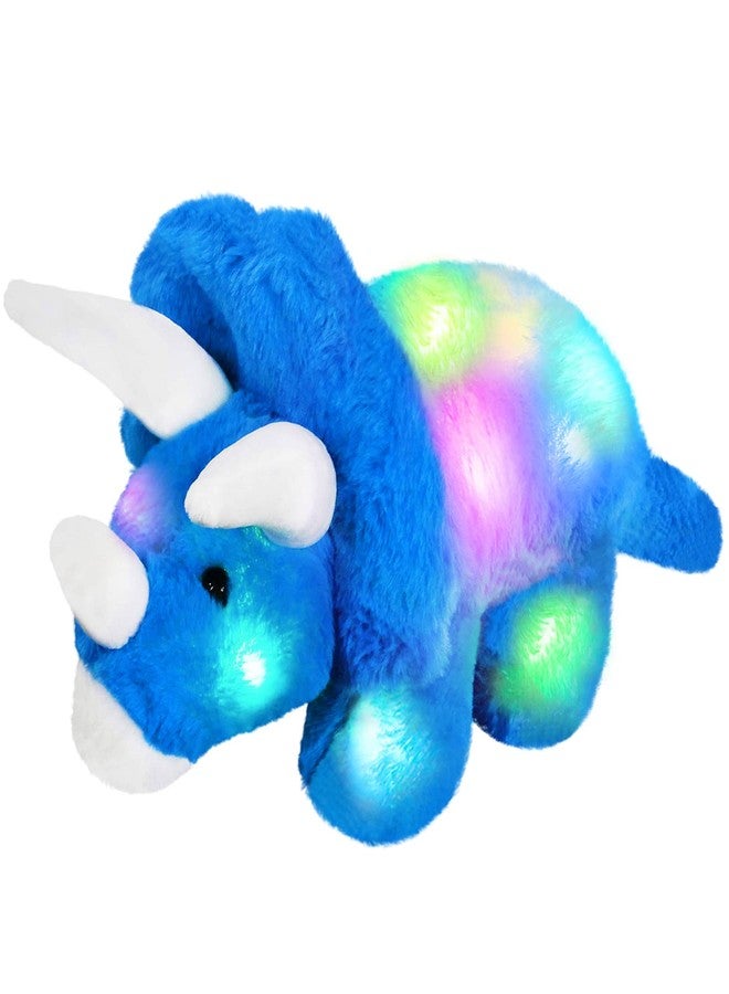 Glow Guards 16'' Light up Triceratops Dinosaur Stuffed Animal,LED Soft Dinosaur Plush Toy with Magic Night Lights&Lullaby,Birthday Children's Day for Toddler Kids - Image 1